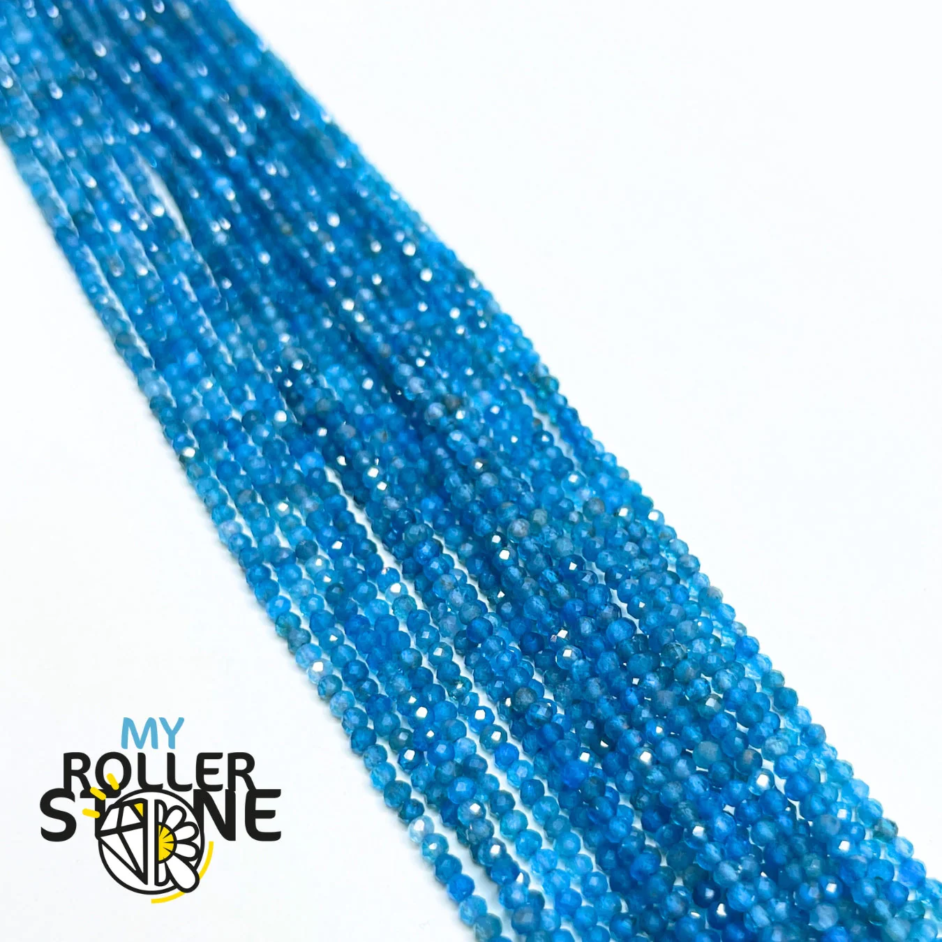 Perle Facettée Apatite Bleue 5A 2 MM, 3 MM et 4MM - Image 2