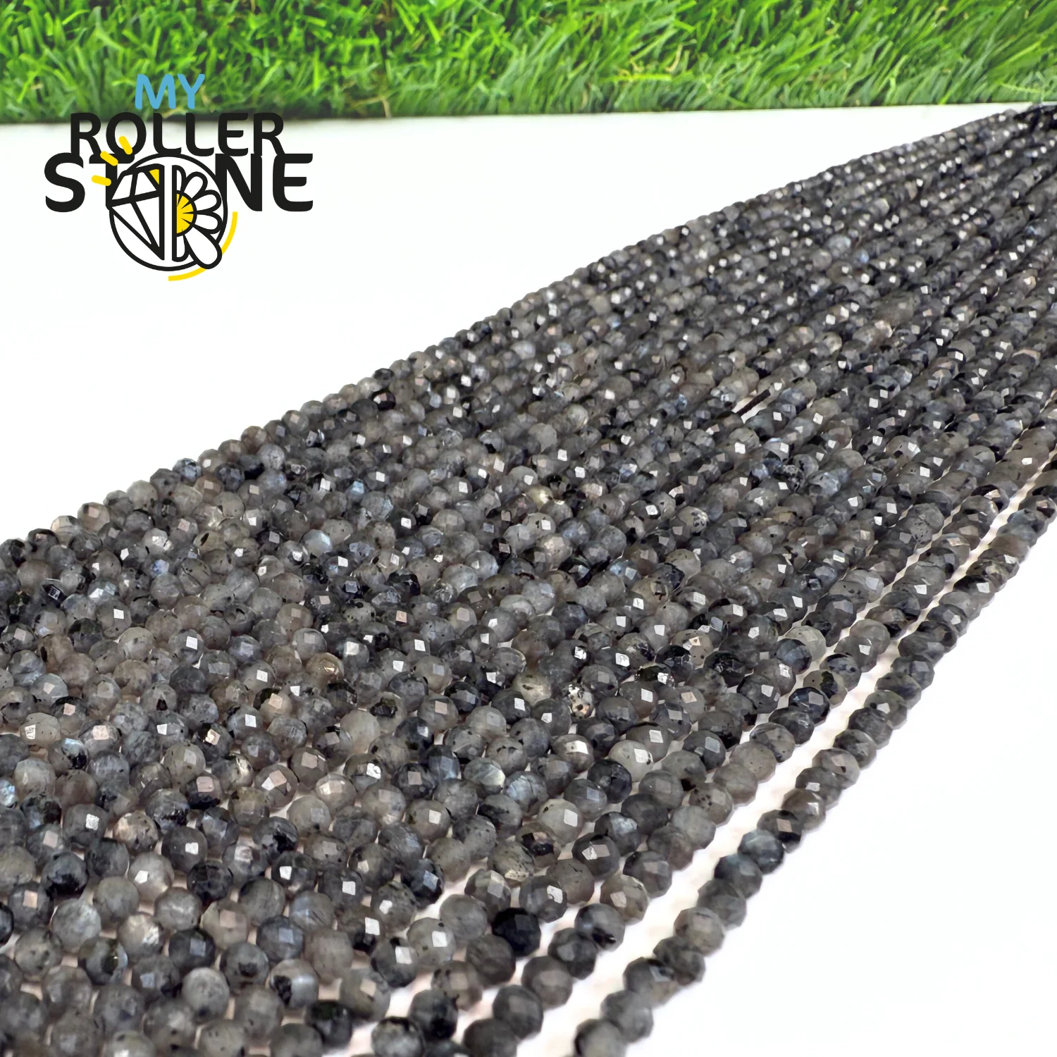 Perle facettée Labradorite Noire 3 et 4 MM - Image 4