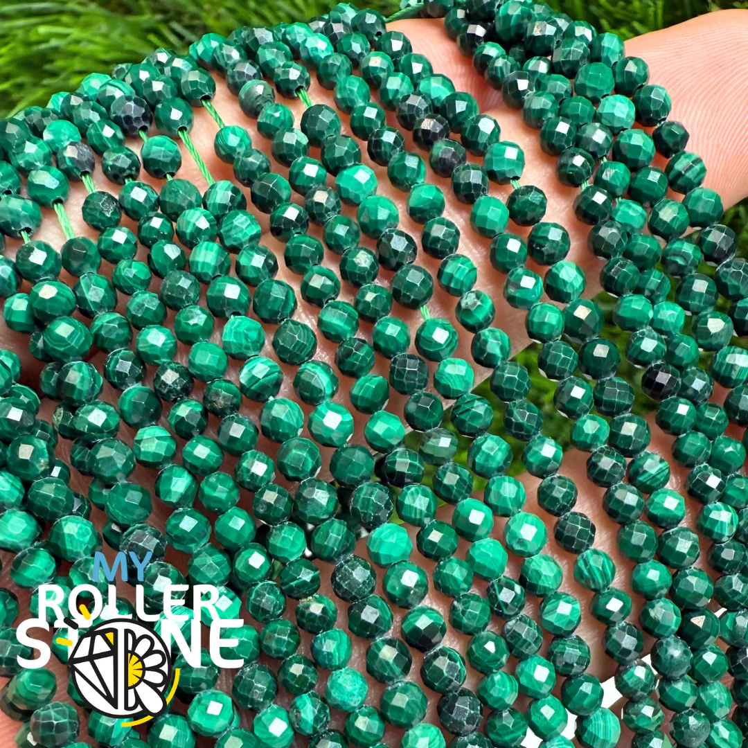 Perle facettée Malachite 5A