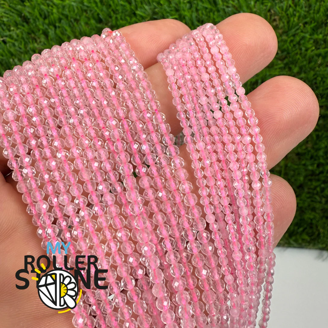 Perle Facettée Quartz rose 2 MM et 3 MM