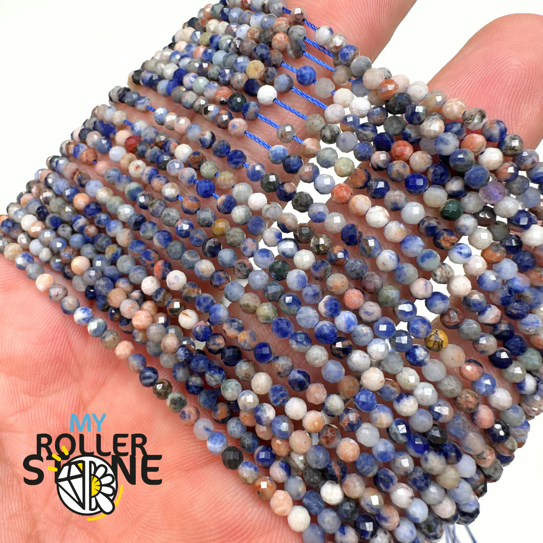 Perle Facettée Sodalite Orange
