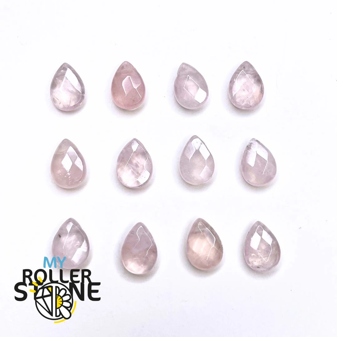 Perle Goutte Facettée Quartz Rose