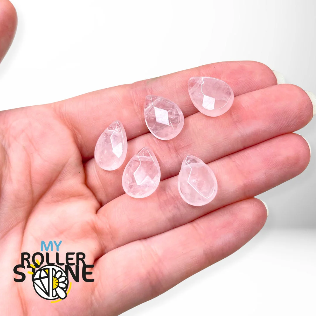 Perle Goutte Facettée Quartz Rose - Image 2