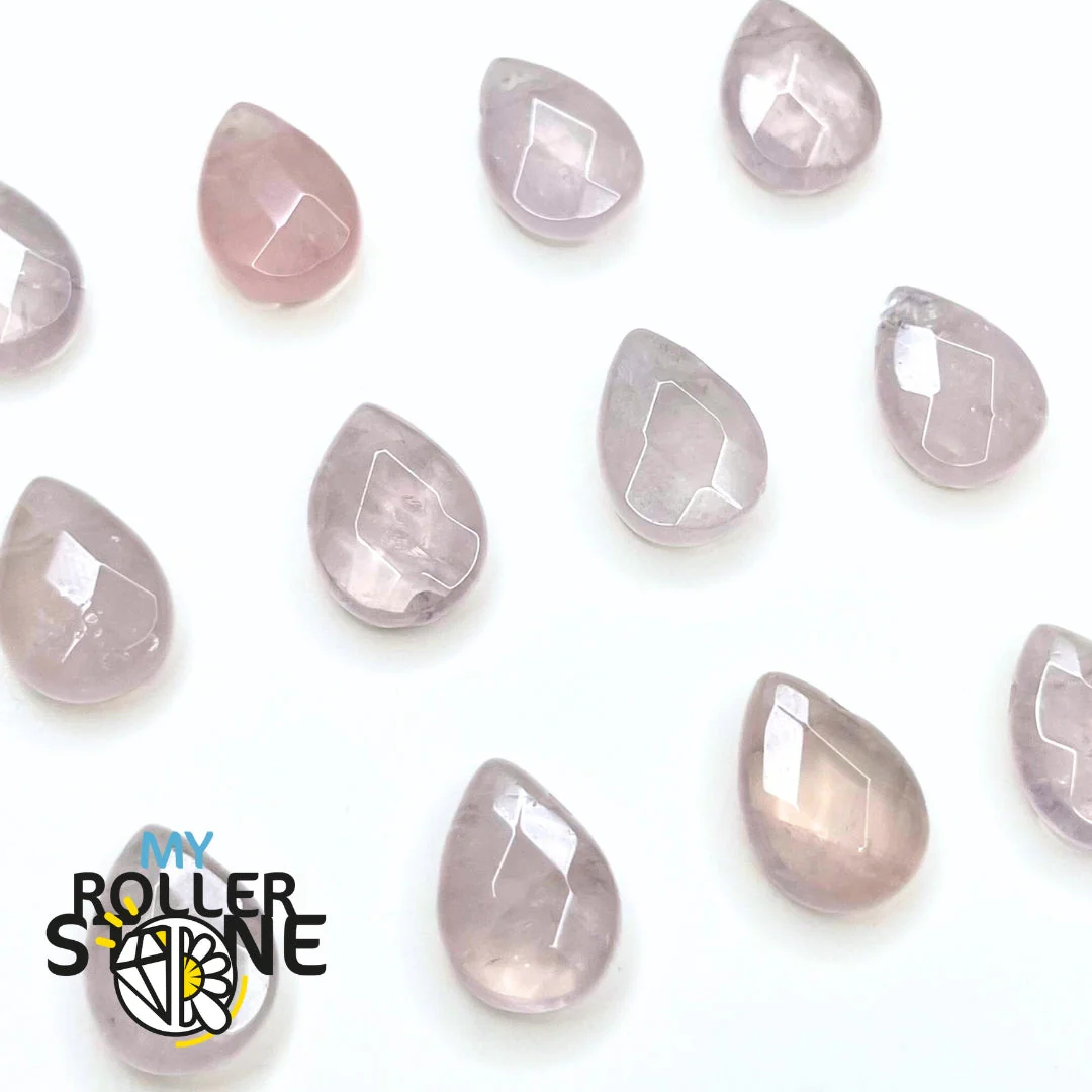 Perle Goutte Facettée Quartz Rose - Image 3