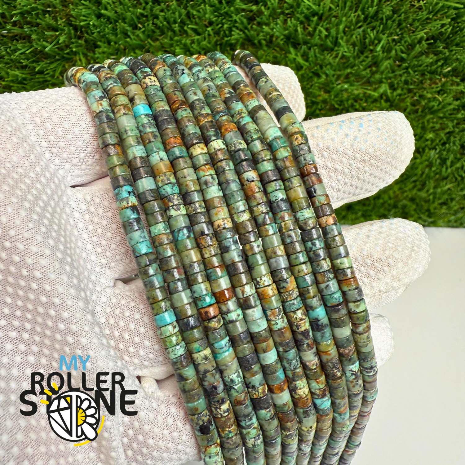 Perle Heishi Turquoise Africaine - Image 2