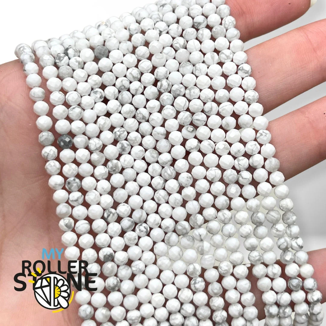Perle Howlite facettée