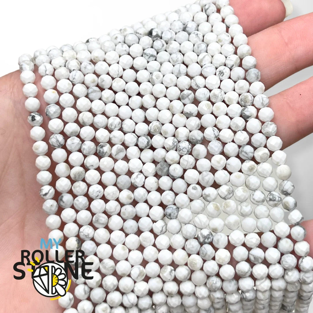 Perle Howlite facettée - Image 3