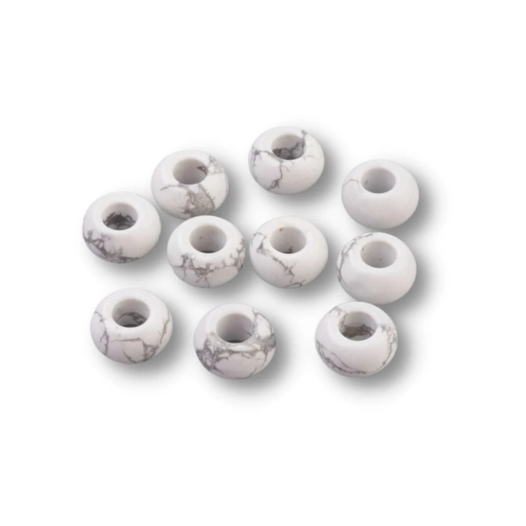 Perle Howlite grand trou - Image 3