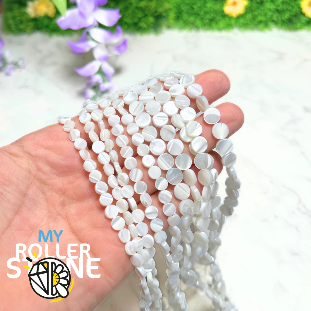 Perle Nacre Ronde Plate naturelle