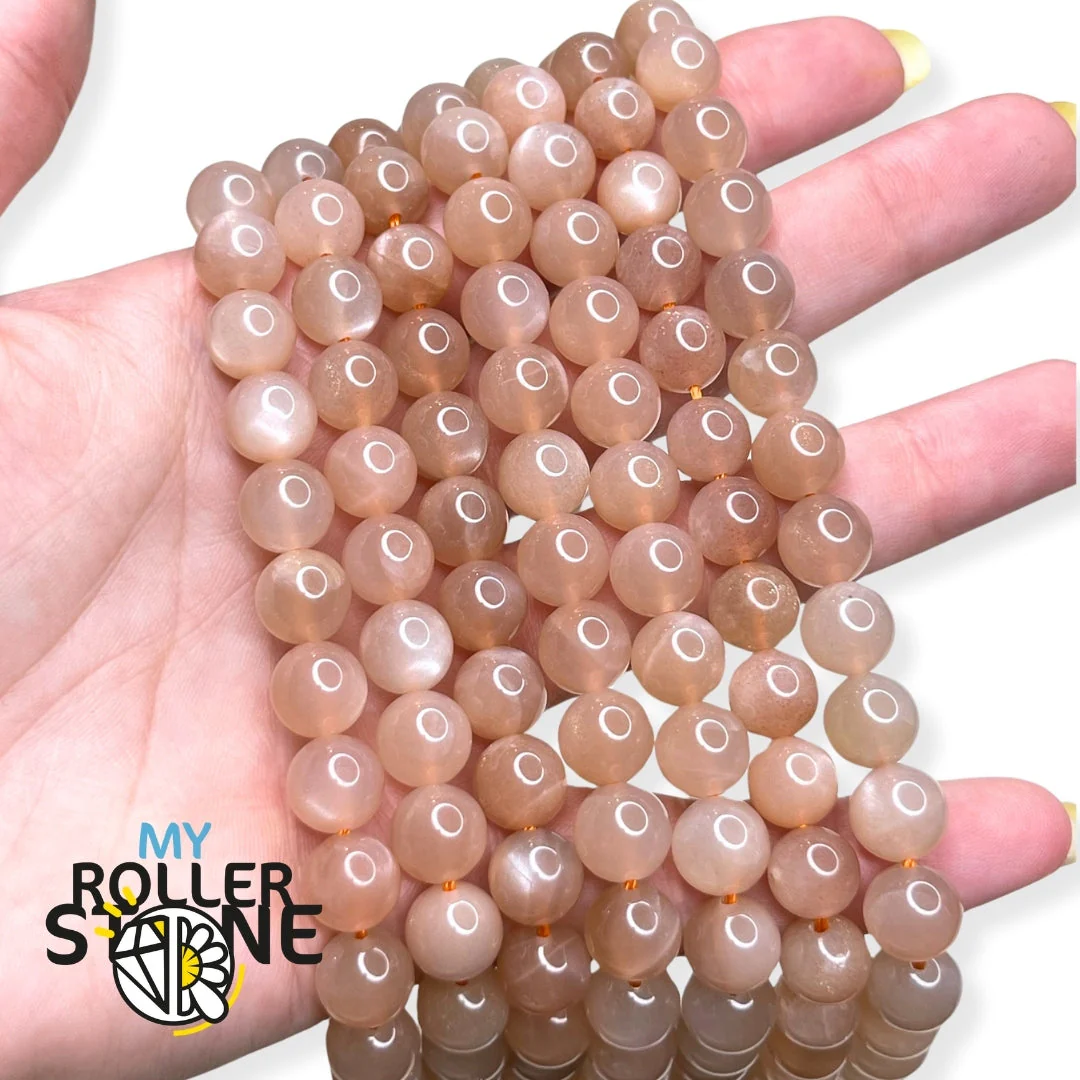 Perles de Pierre de Lune Orange 3A