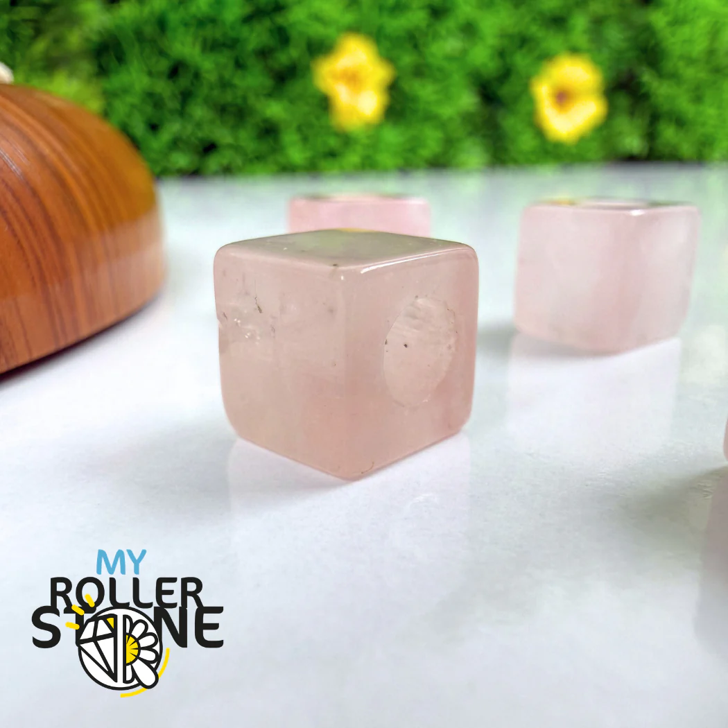 Perle Quartz rose Carrée Grand trou
