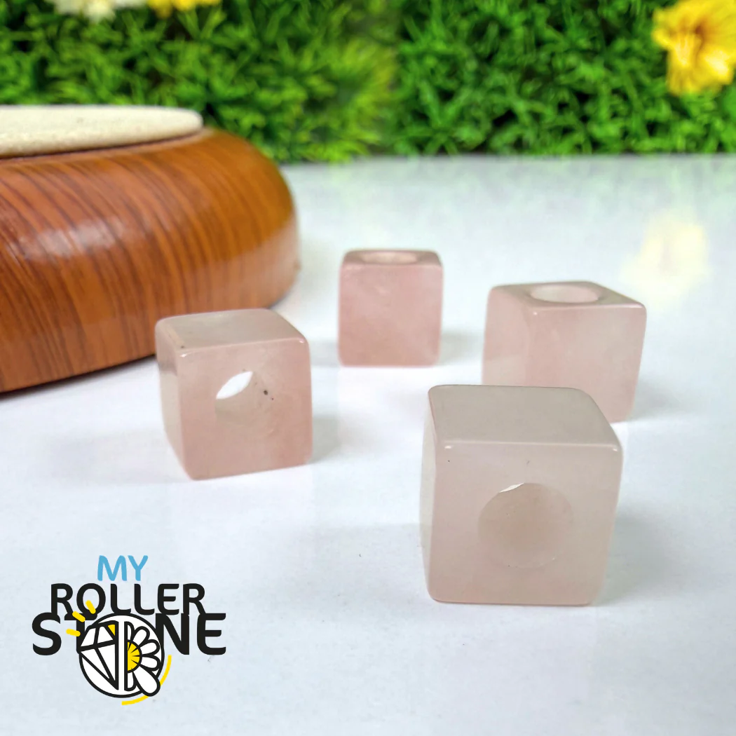 Perle Quartz rose Carrée Grand trou - Image 2