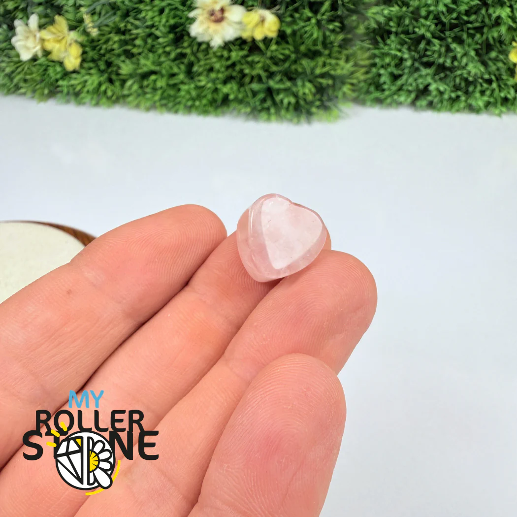 Perle Quartz Rose Coeur Grand Trou - Image 2