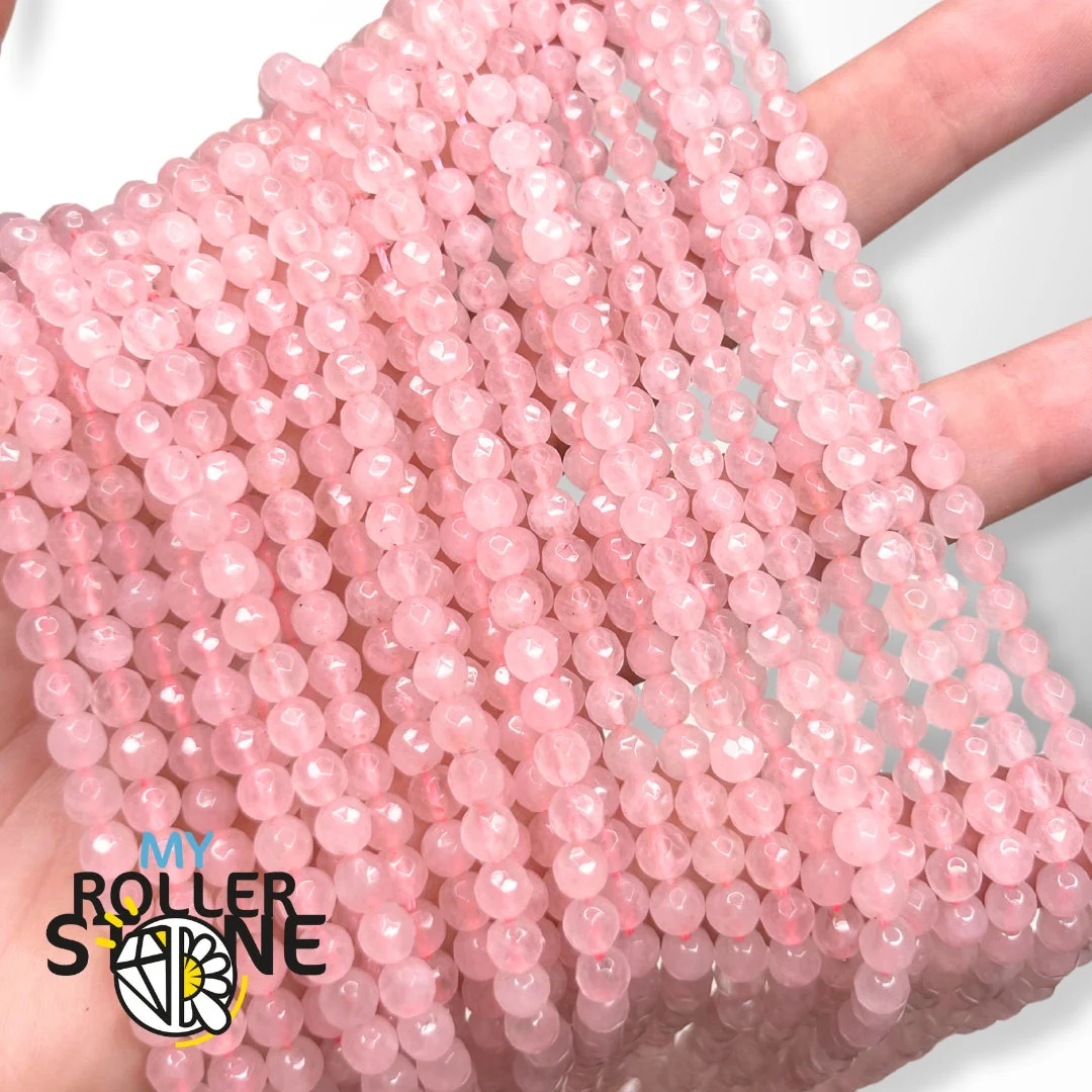 Perle Facettée Quartz rose 4MM - 6MM - 8MM - Image 2