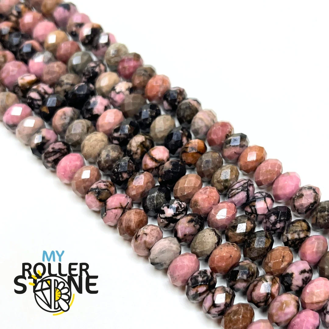 Perle rondelle facettée Rhodonite australienne - Image 2