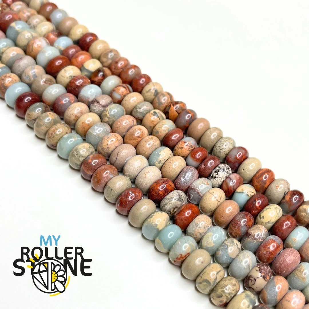 Perle rondelle Jaspe aqua terra - Image 2