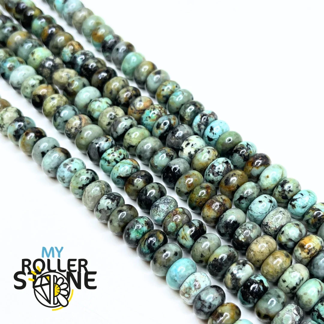 Perle rondelle Turquoise africaine - Image 2