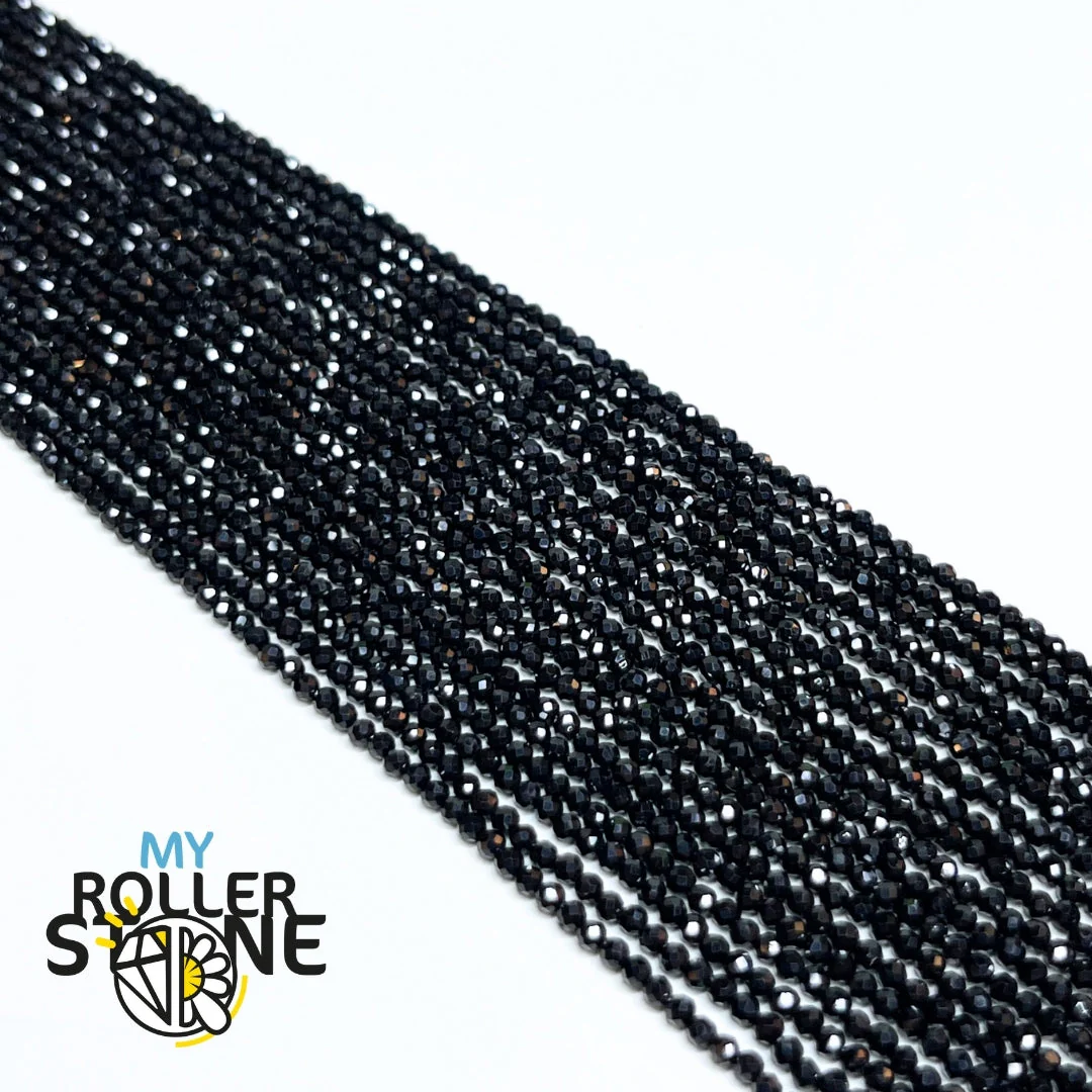 Perle Facettée spinelle noire 2MM-3MM-4MM-8MM - Image 4