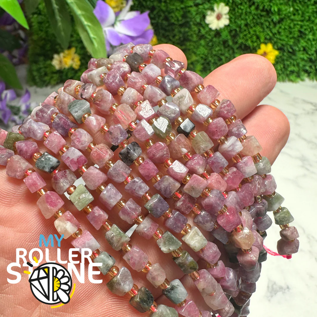 Perle Tourmaline Watermelon Cube brute