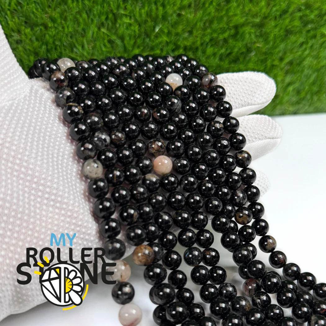 Perle Tourmaline Noire et Quartz