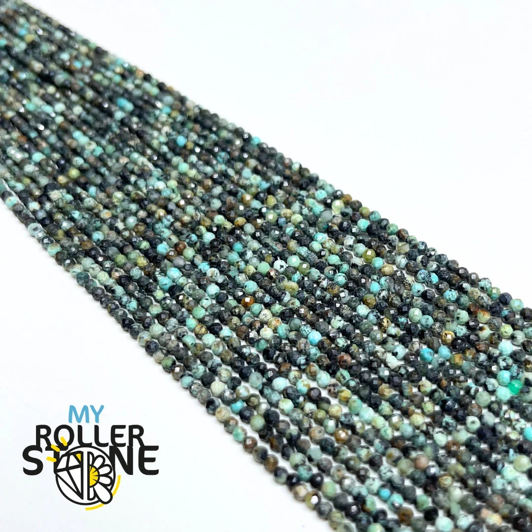 Perle Turquoise Africaine facettée 1A - Image 2