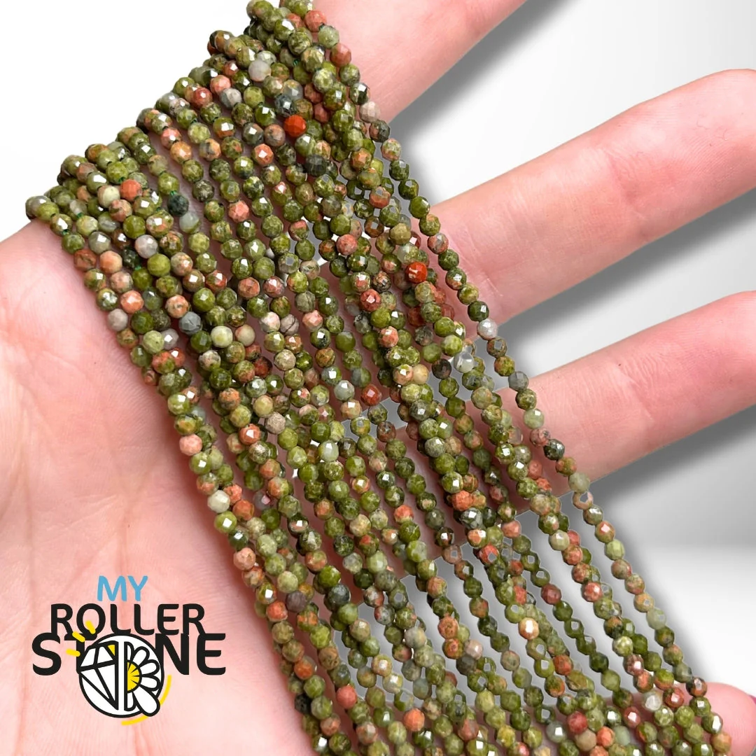 Perle Unakite facettée - Image 2