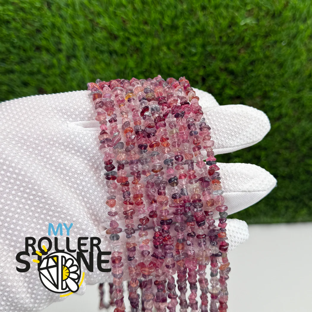 Perles Chips de Spinelle Multicolore lisses- 86cm