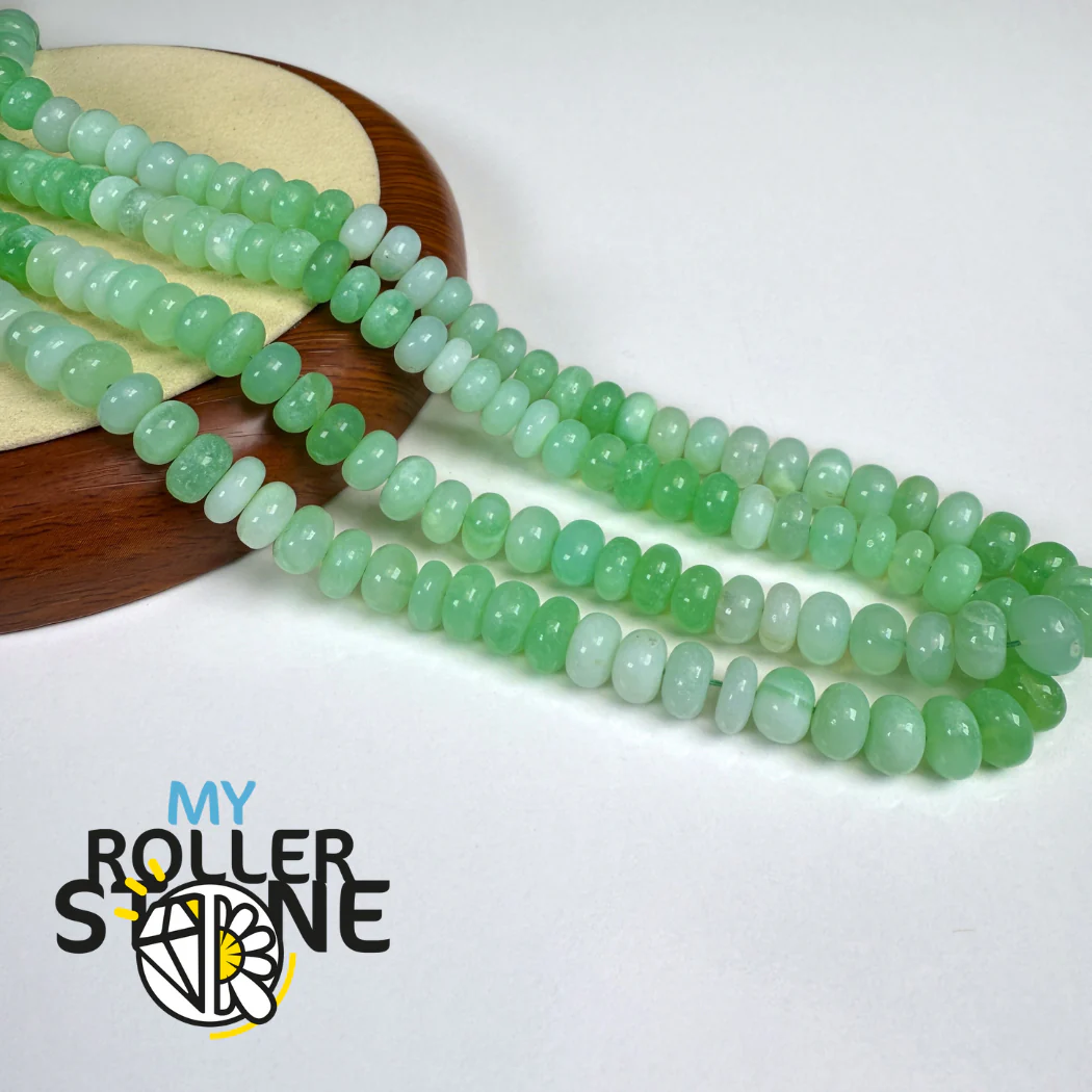 Perles d’Opale verte lisses – forme rondelle - Image 2