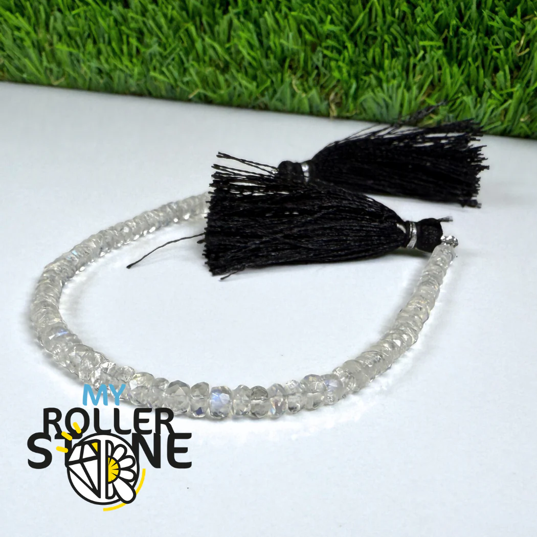 Perles de Pierre de Lune Arc-en-Ciel facettées – forme rondelle - Image 2
