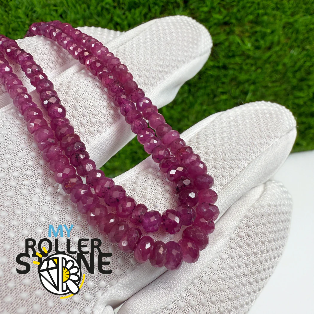 Perles de Rubis facettées – Fil de perles graduées - Image 2