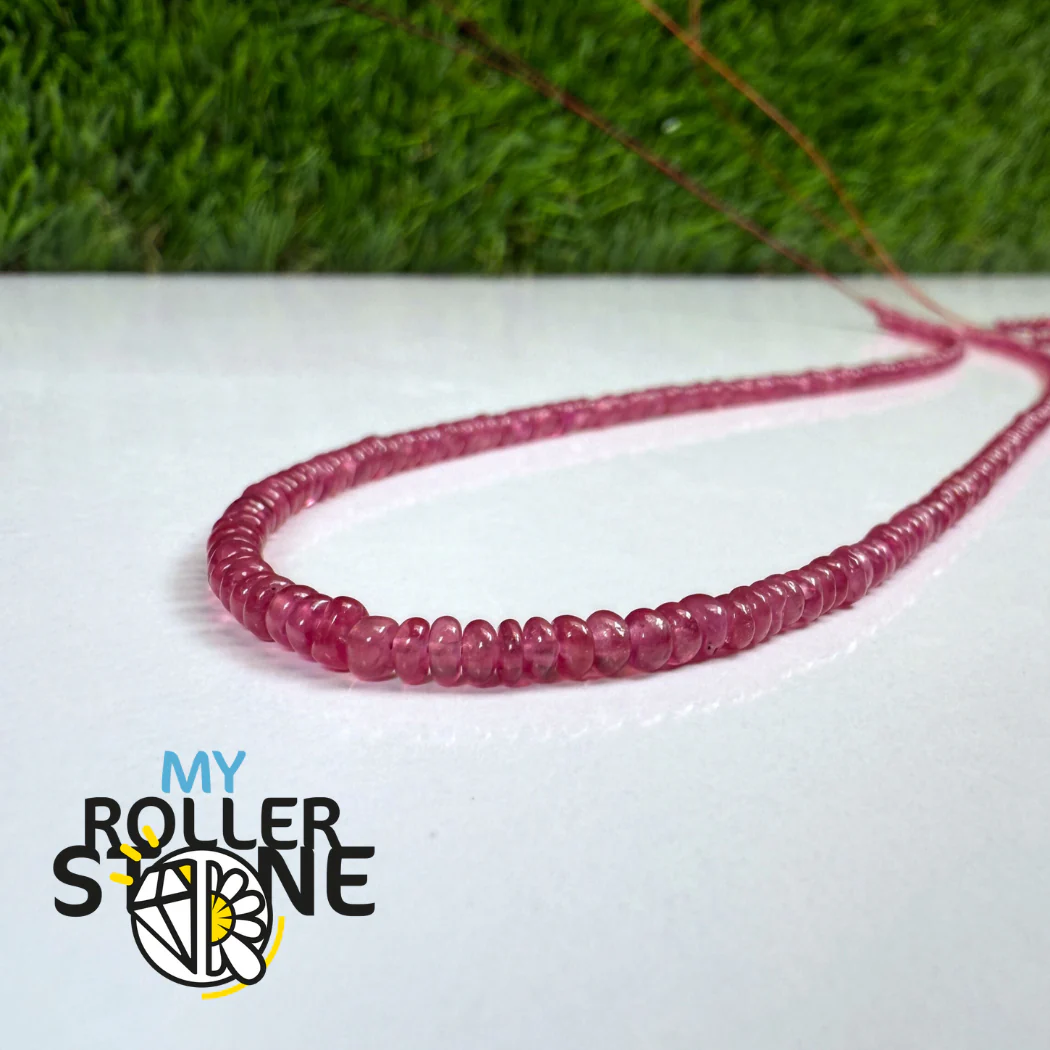 Perles de Rubis lisses – forme rondelle - Image 2