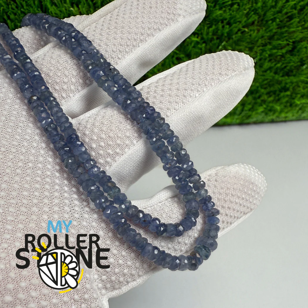 Perles de Saphir Bleu de Birmanie facettées – forme rondelle - Image 2