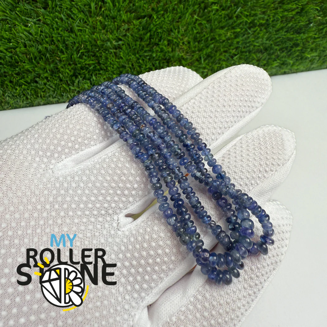 Perles de Saphir Bleu de Birmanie lisses - 2,5 à 4,4 mm - Fil de perles graduées - Image 2