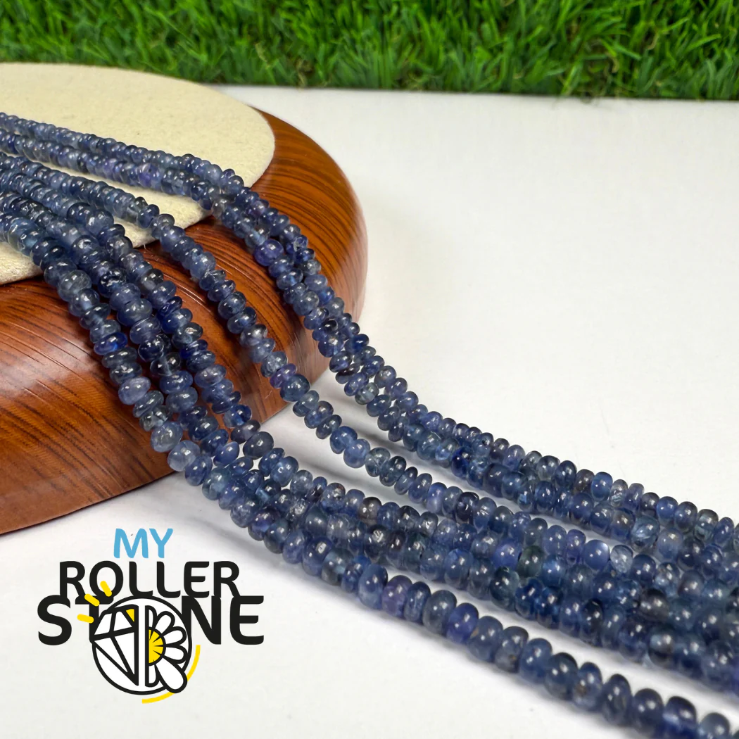 Perles de Saphir Bleu de Birmanie lisses - 2,5 à 4,4 mm - Fil de perles graduées