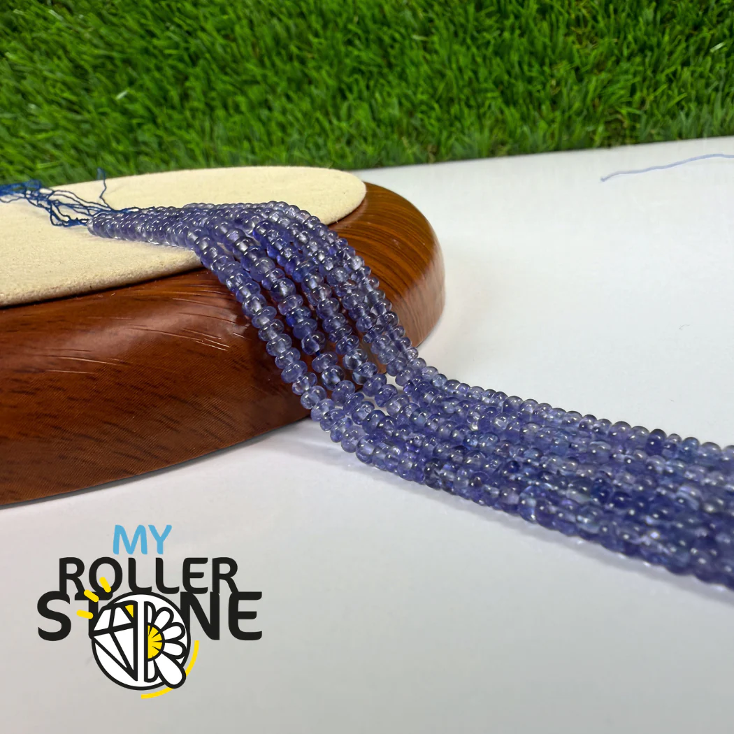 Perles de Tanzanite lisses – forme rondelle - Image 2