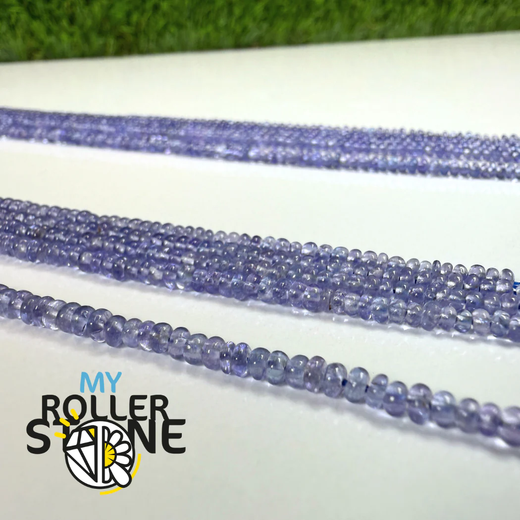 Perles de Tanzanite lisses – forme rondelle 7A+ - Image 2