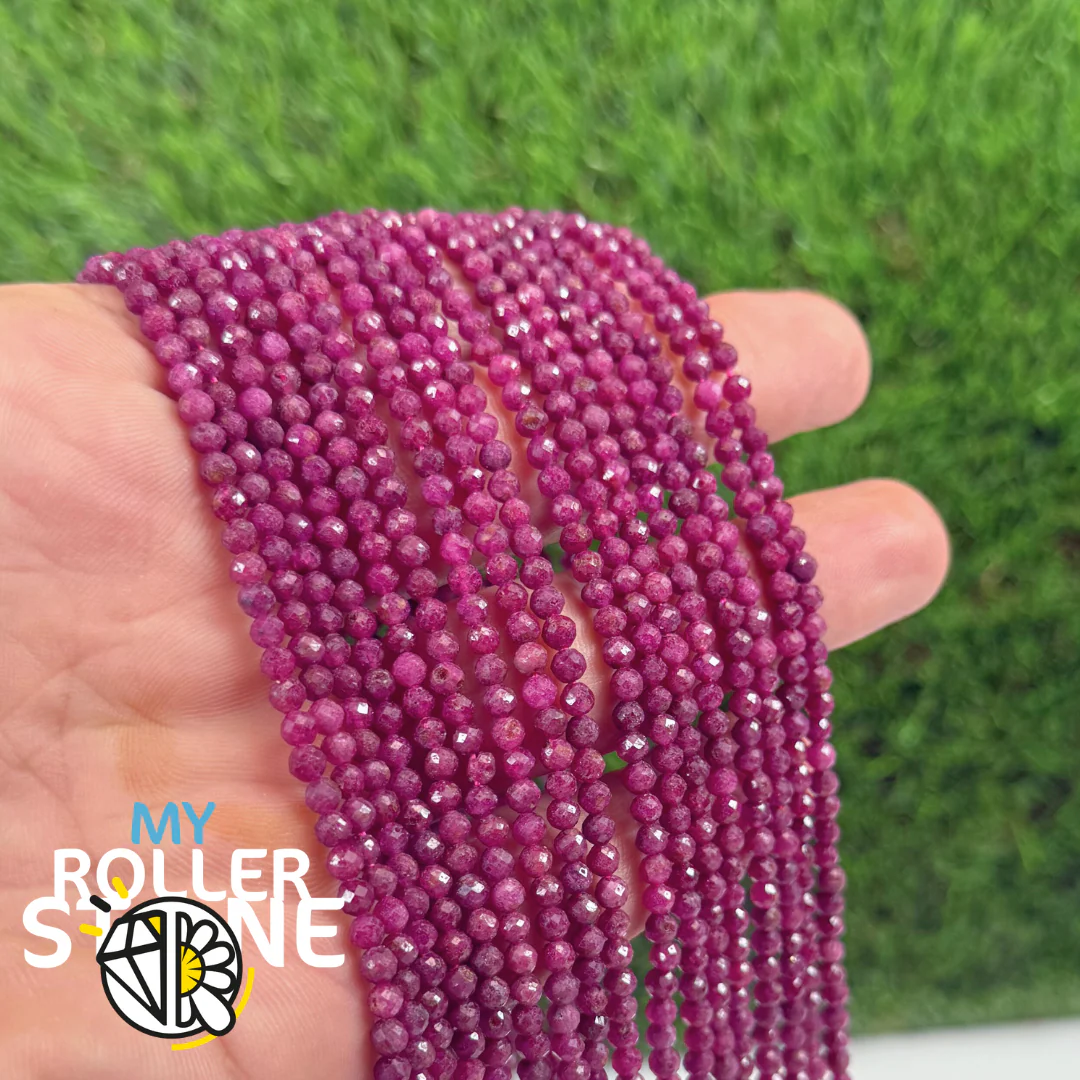 Perles Facettées Rubis 3A - Image 2