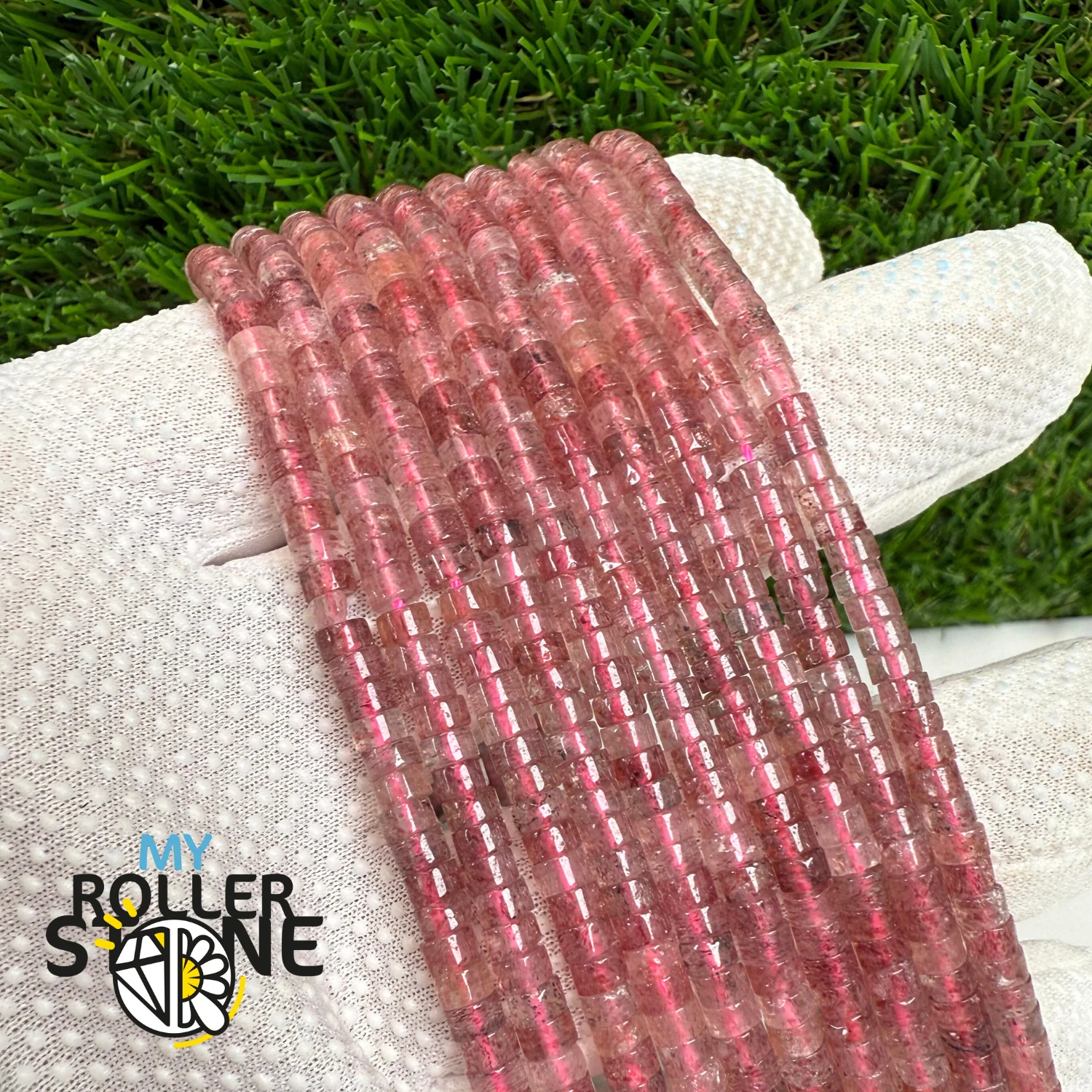 Perles Heishi naturelle Quartz Fraise