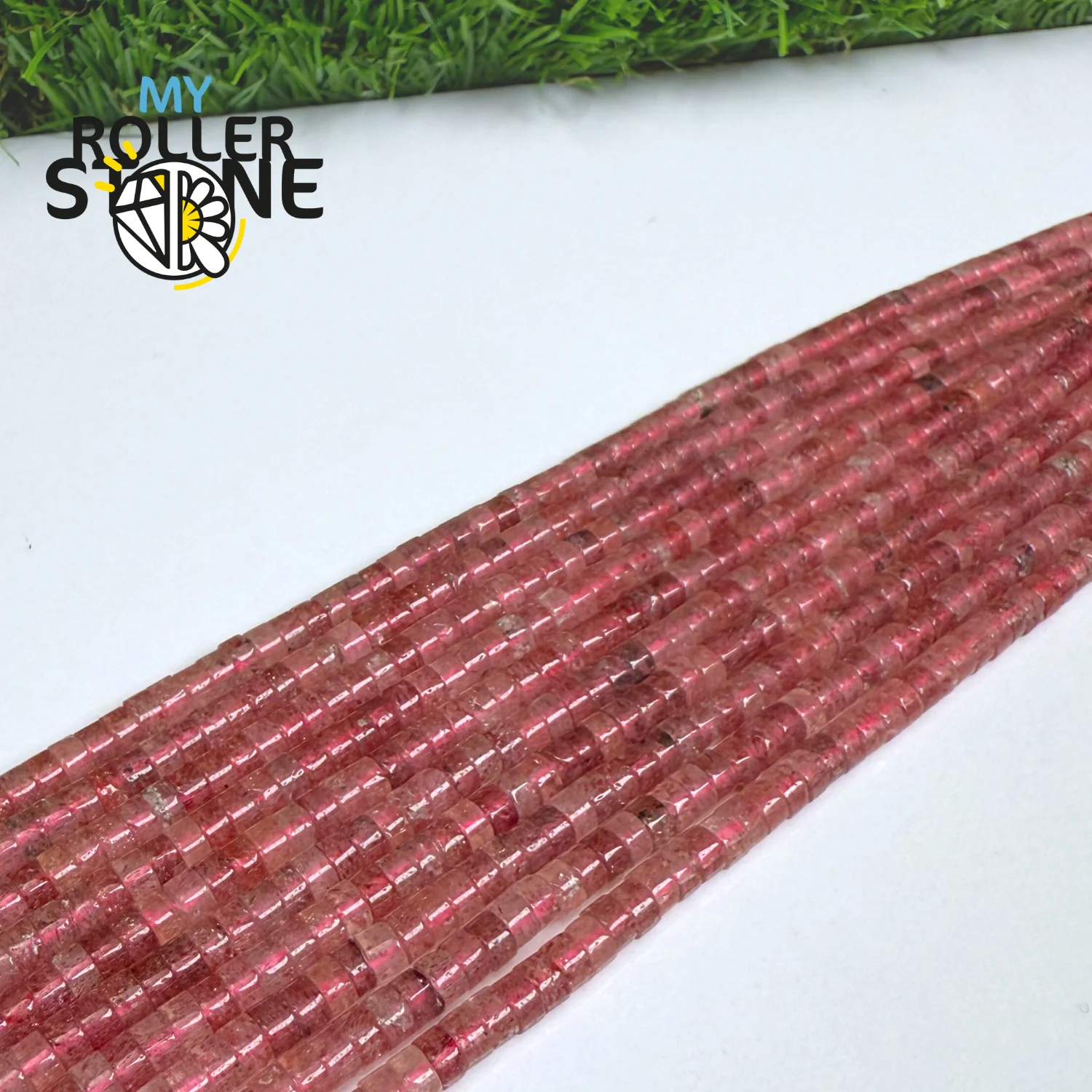 Perles Heishi naturelle Quartz Fraise - Image 2
