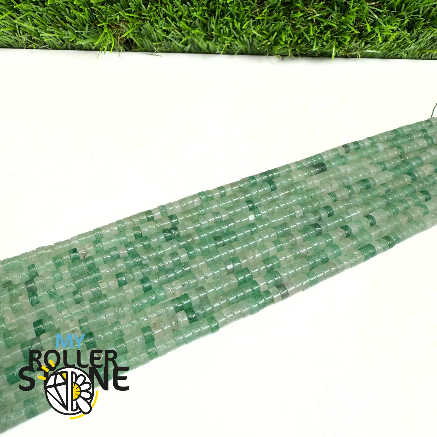 Perles Heishi naturelle Quartz Fraise verte