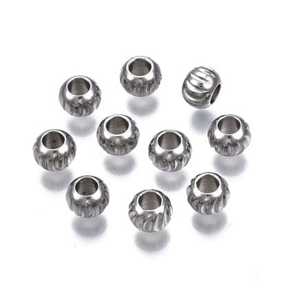 Perles ondulées en acier inoxydable 304