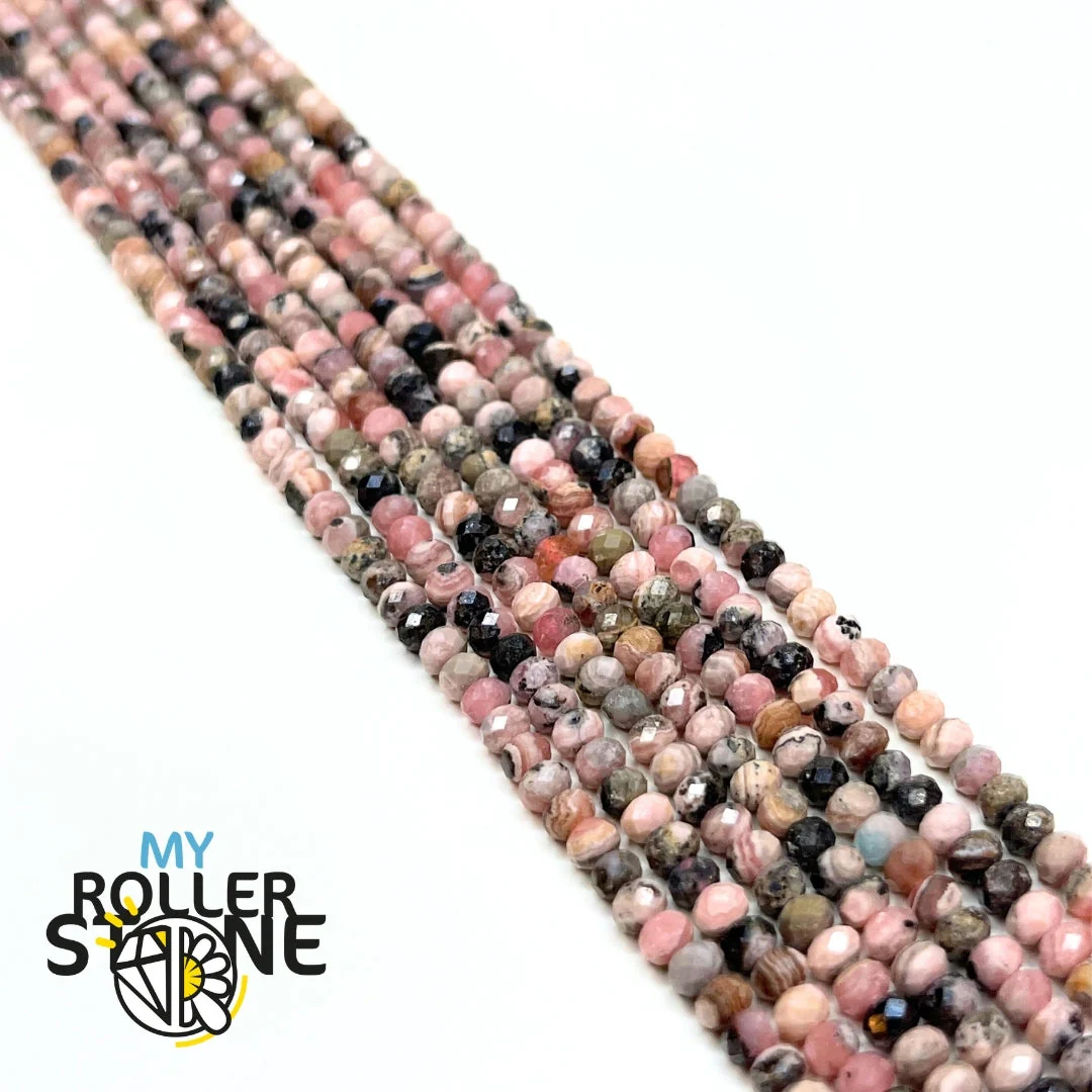 Perles Rhodochrosite Rondelle Facettée - Image 2