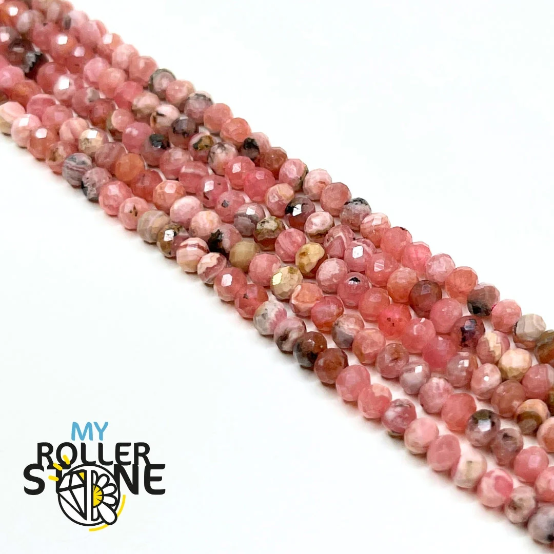 Perles Rondelles Facettées Rhodochrosite - Image 2