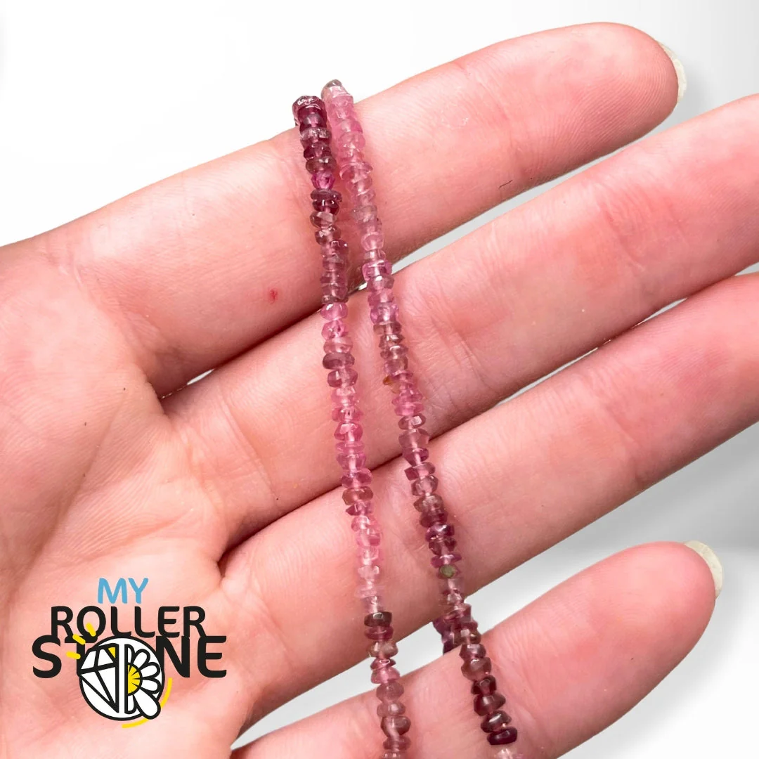 Perles Rondelles Facettées Tourmaline Rose