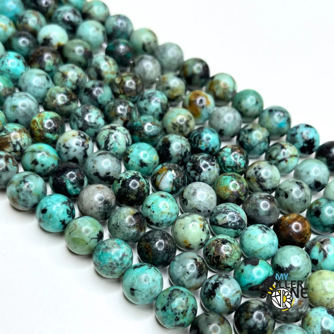 Perles Turquoise Africaine Bleue 5A - Image 3