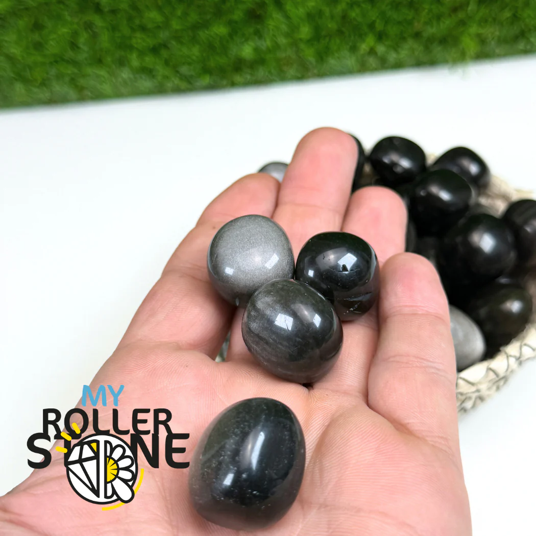 Pierres roulées Obsidienne Argentée