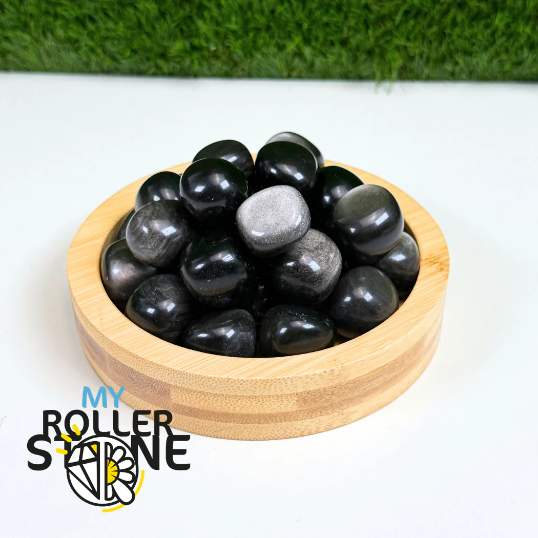 Pierres roulées Obsidienne Argentée - Image 2