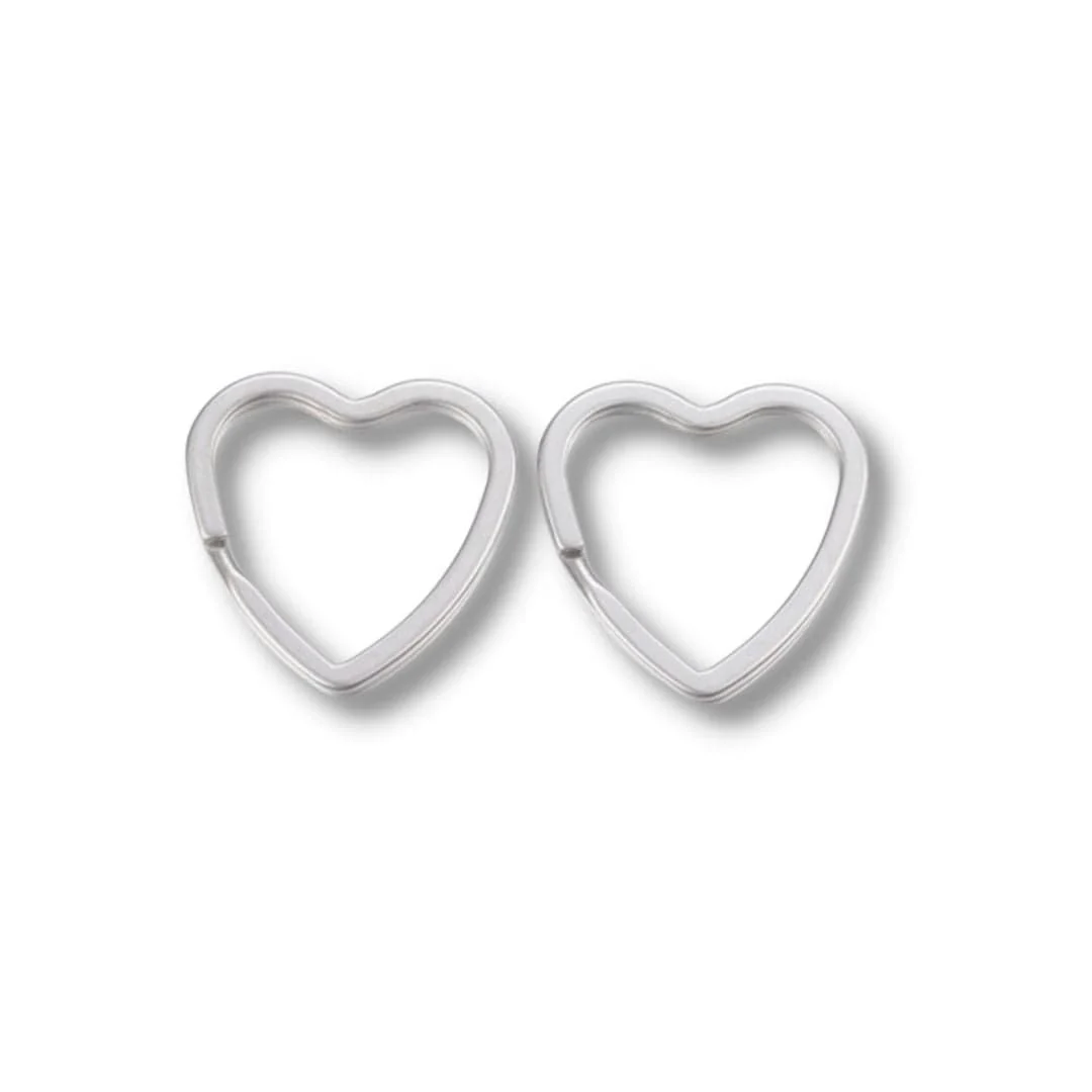 Porte clef coeur acier inoxydable
