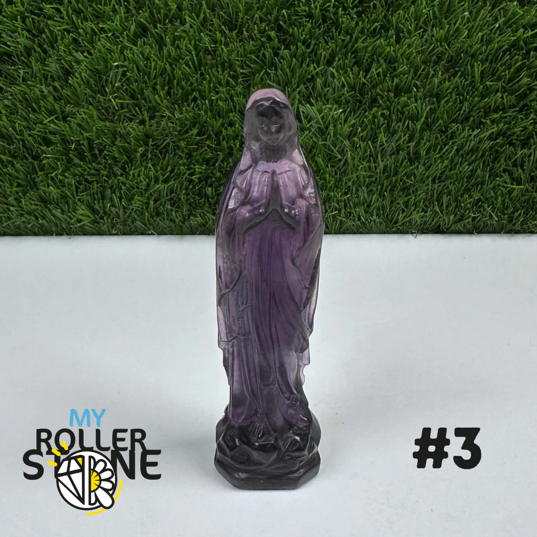 Statuette Vierge Marie en Fluorite Arc-en-Ciel - Image 4