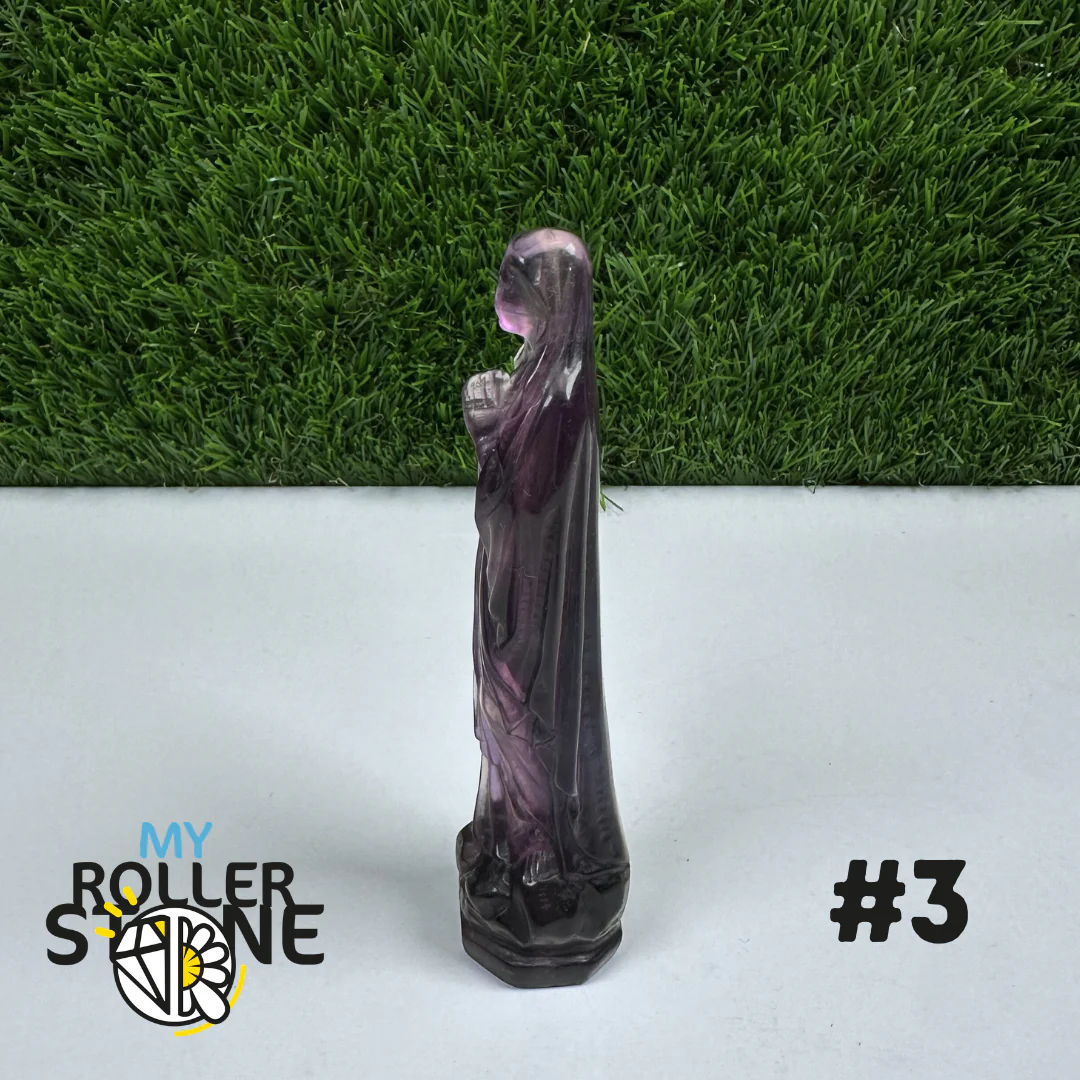 Statuette Vierge Marie en Fluorite Arc-en-Ciel - Image 5